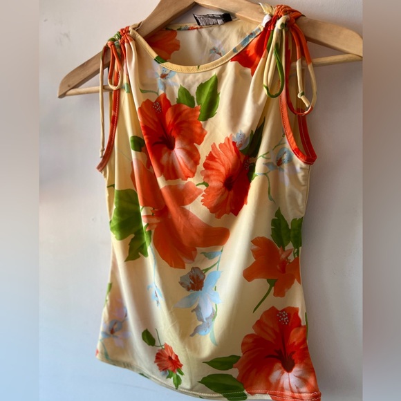 Vintage Dynamite Floral Tie Sleeve Tank Top S - Picture 6 of 11